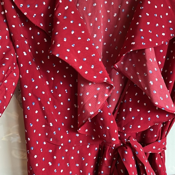 Storets Red White And Blue Ditsy Wrap Dress - Picture 5 of 6